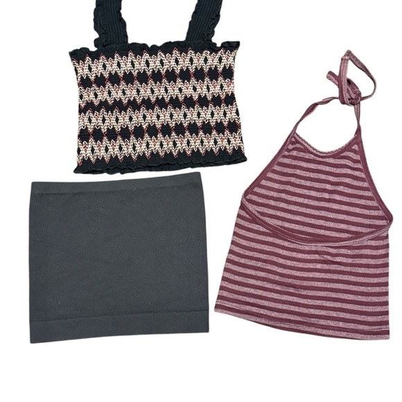 Urban Outfitters Forever 21 Purple Grey Black Crop Top Bundle of 3 Size Small - Picture 2 of 5